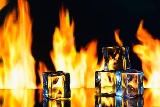 ice cubes and crushed ice versus fire 1