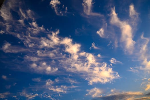 Dramatic colorful sunset sky over Mediterranean sea. Clouds sunrays. 2