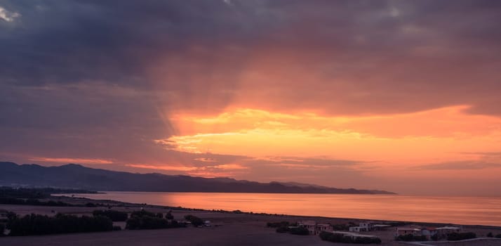 Dramatic Colorful Sunrise Sky over Mediterranean Sea. 3