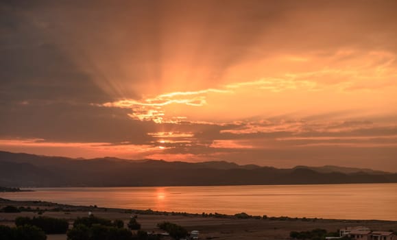 Dramatic Colorful Sunrise Sky over Mediterranean Sea. 1