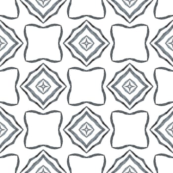 Textile ready favorable print, swimwear fabric, wallpaper, wrapping. Black and white admirable boho chic summer design. Hand drawn green mosaic seamless border. Mosaic seamless pattern.