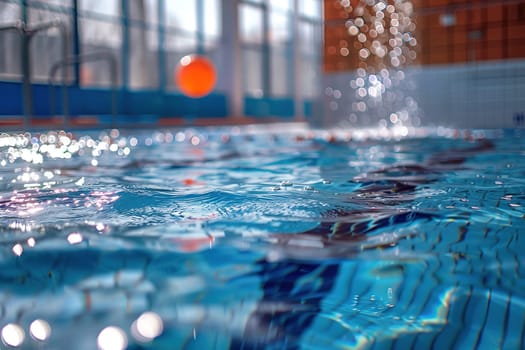 Close-up of water splashing in a sports pool.