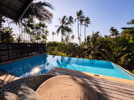 View of a pool resort in Panwa beach in Phuket, Thailand, south east asia