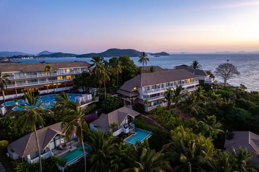 Aerial view of Panwa beach in Phuket, Thailand, south east asia