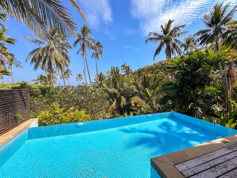 View of a pool resort in Panwa beach in Phuket, Thailand, south east asia