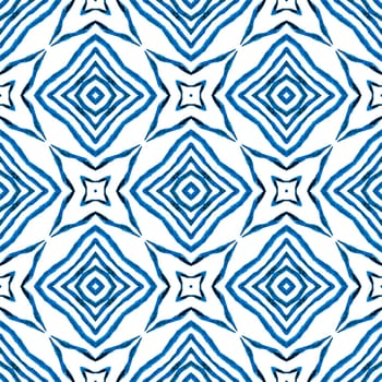 Hand drawn green mosaic seamless border. Blue unusual boho chic summer design. Mosaic seamless pattern. Textile ready popular print, swimwear fabric, wallpaper, wrapping.