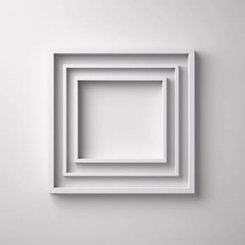 White blank with space for your own content, white frames on the wall. Graphic with space for your own content.