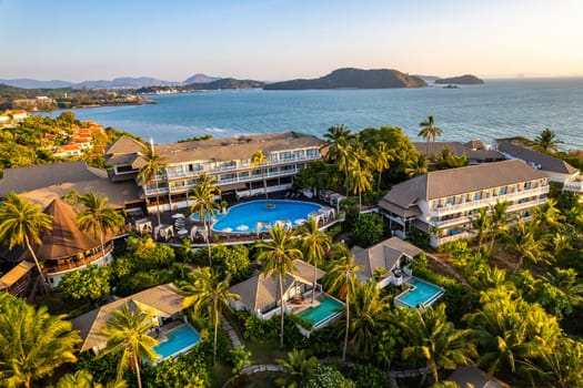 Aerial view of Panwa beach in Phuket, Thailand, south east asia