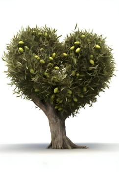 A heart-shaped tree illustration on a white background.