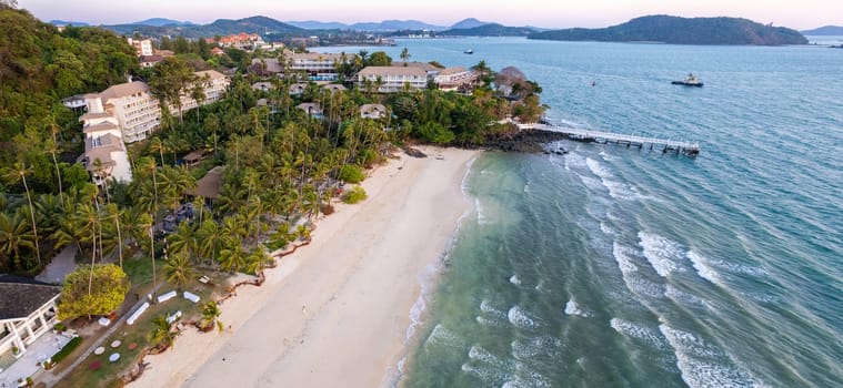 Aerial view of Panwa beach in Phuket, Thailand, south east asia