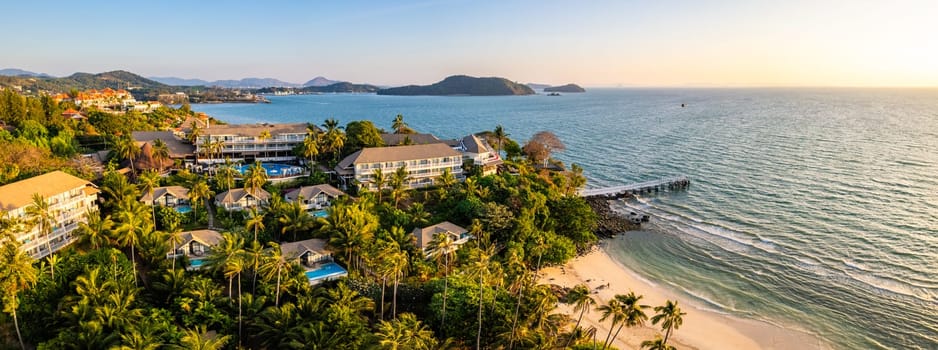 Aerial view of Panwa beach in Phuket, Thailand, south east asia