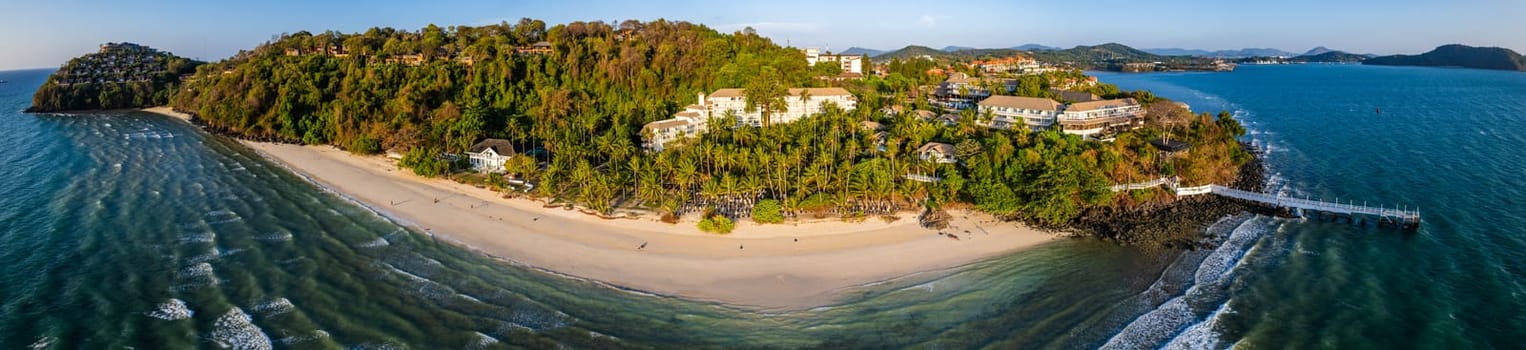 Aerial view of Panwa beach in Phuket, Thailand, south east asia