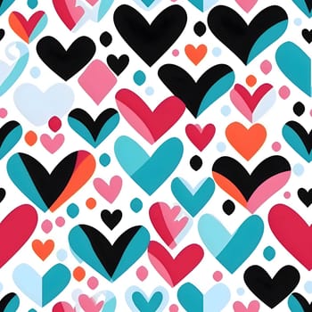 Elegant and modern. Colorful hearts as abstract background, wallpaper, banner, texture design with pattern - vector. Light colors.