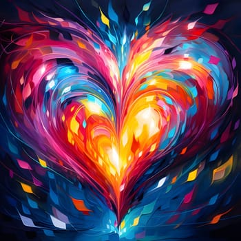 Colorful rainbow abstract heart. Heart as a symbol of affection and love. The time of falling in love and love.