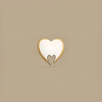 Logo concept white heart-shaped hole punch. Heart as a symbol of affection and love. The time of falling in love and love.