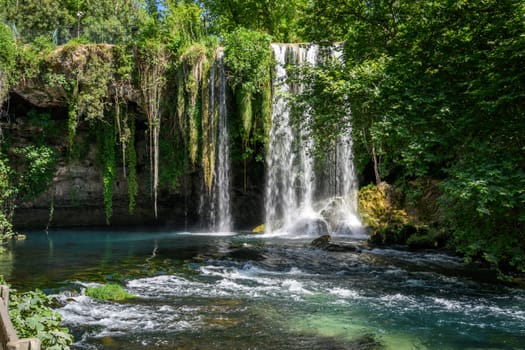 Long exposure image of Duden Waterfall located in Antalya Turkey