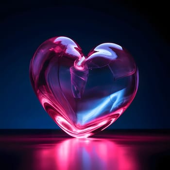 Heart shaped glass. Heart as a symbol of affection and love. The time of falling in love and love.