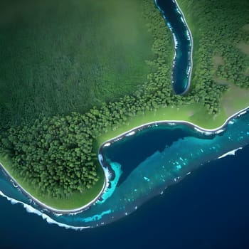 Unveiling Nature's Illusion: Aerial Perspectives on Mauritius' Underwater Cascade