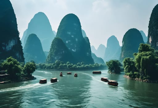 Tranquil Vistas: Capturing the Serene Majesty of Guilin's Li River in China