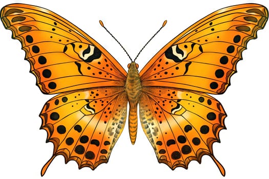 Colorful butterfly drawing isolated on withe. Generative AI