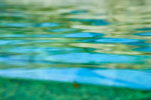 Serene water ripples in vibrant blues and greens, capturing the essence of tranquility at Fort Wayne.