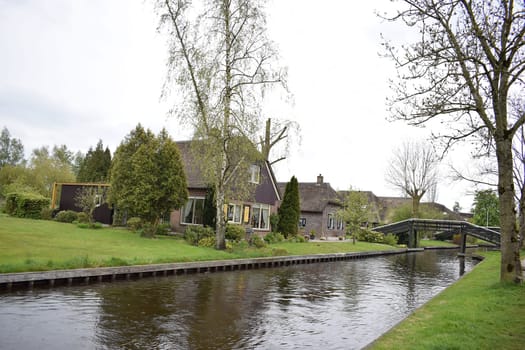 GIETHOORN, NETHERLANDS, April, 27, 2024, Beautiful village much loved by tourists. High quality photo