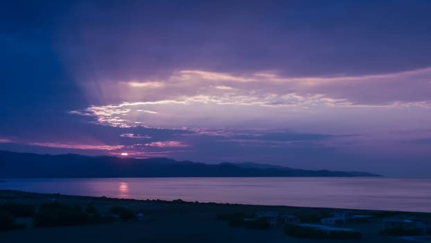 Dramatic and idyllic sunset with orange colors 3