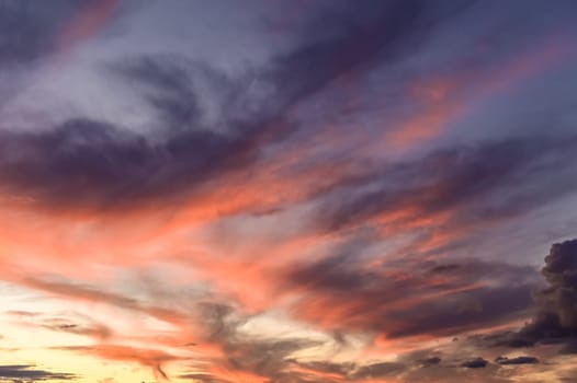 dramatic sky at sunset in winter in Cyprus 2