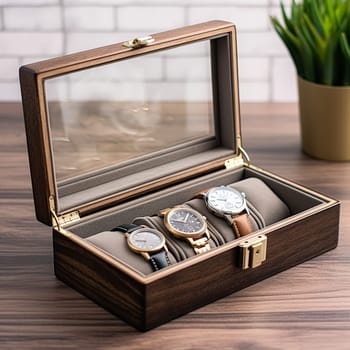 Luxury mens watch case box as a holiday gift for him, bespoke product design idea