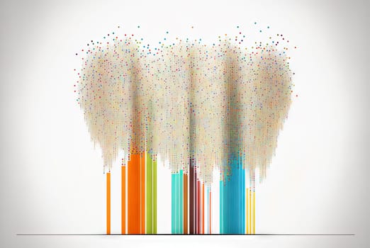Data sorting concept with blocks and graphs. Big data manipulation, collecting and management illustration. Generated AI
