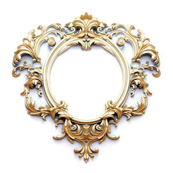 Round frame in art nouveau style with ornament. Retro frame with fairytale and magic decoration. Generated AI