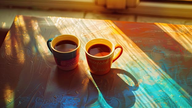 Cup of coffee in the garden. Selective focus. morning.