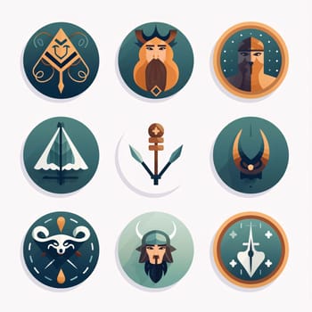 New icons collection: Set of medieval icons. Vector illustration in flat style for web design