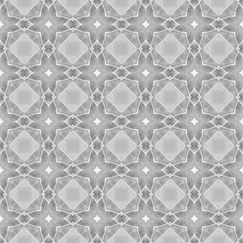 Textile ready curious print, swimwear fabric, wallpaper, wrapping. Black and white immaculate boho chic summer design. Watercolor medallion seamless border. Medallion seamless pattern.