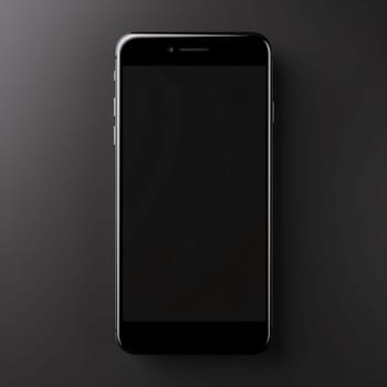 Smartphone screen: Smartphone with blank screen isolated on black background. 3d render