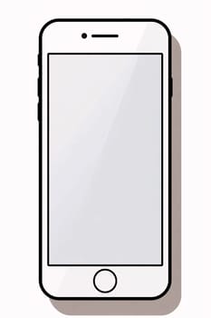 Smartphone screen: Smartphone with blank screen on a white background. Vector illustration.