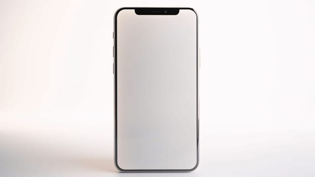 Smartphone screen: New Phone X smartphone with blank screen on white background