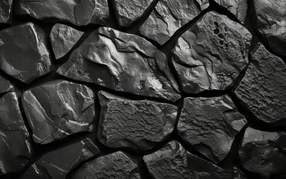 Close-up view of a pile of coal with a rough, irregular shape and texture