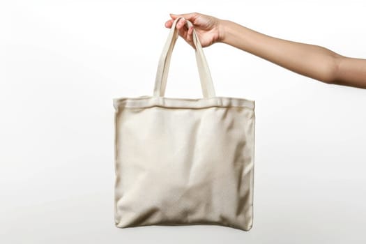 Mockup white Tote bag with copy space for advertising.