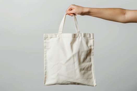 Mockup white Tote bag with copy space for advertising.