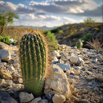 Plant called Cactus: Cactus in the desert. Beautiful nature background. Selective focus.