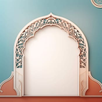 Decorative Gate on a light background. A white blank sheet with space for your own content. Graphic with space for your own content.