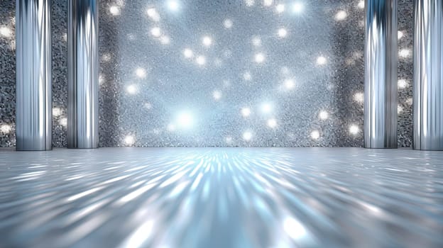 Abstract shiny background with blue glitter. Scattered confetti sparkles with light blue color. Generated AI