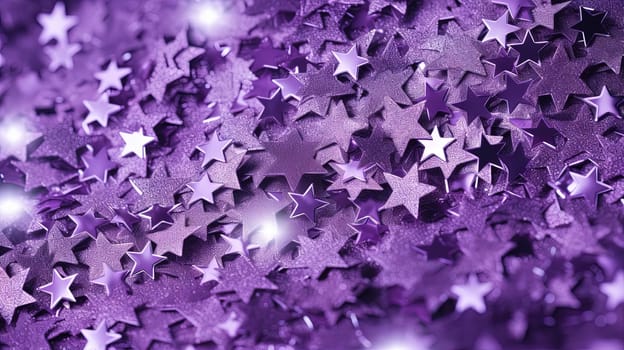 Abstract shiny background with purple glitter. Scattered confetti sparkles with light purple color. Generated AI