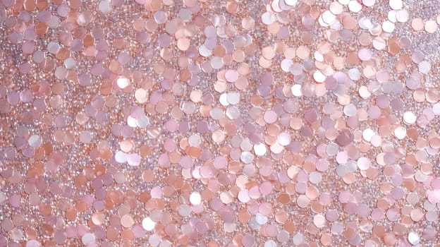 Abstract shiny background with pink glitter. Scattered confetti sparkles with light rose pastel color. Generated AI