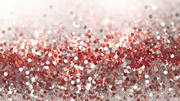 Abstract shiny background with red glitter. Scattered confetti sparkles with red color. Generated AI