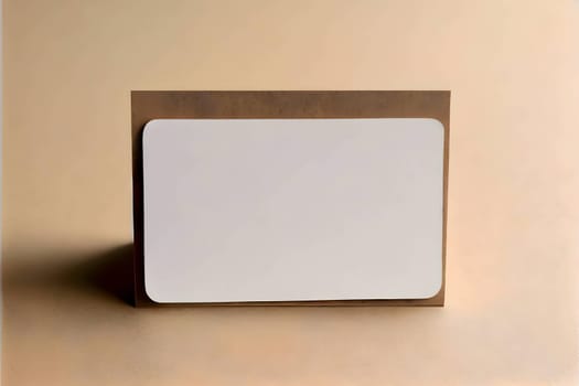 A blank white card placed on a light background, offering a clean and simple canvas for personalized messages or designs.