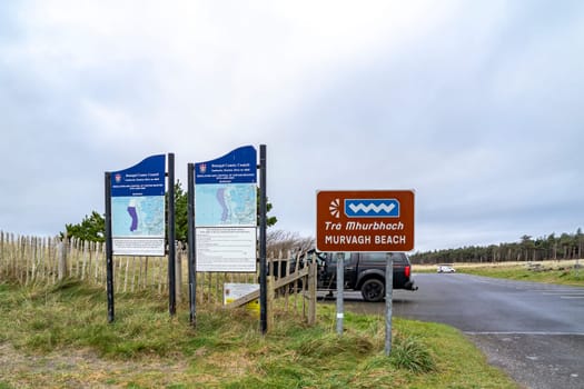 MURVAGH, COUNTY DONEGAL, IRELAND - JANUARY 21 2022 : Sign explaining the beach.