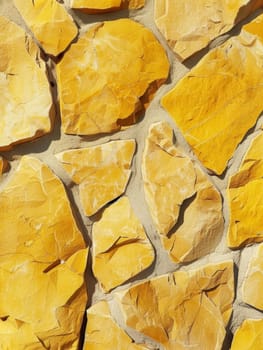 Sunlit textured pattern of yellow stones with shadow play, creating a vibrant and dynamic surface