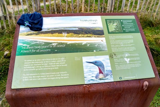 MURVAGH, COUNTY DONEGAL, IRELAND - JANUARY 21 2022 : Sign explaining the beach.